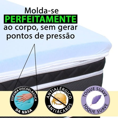 Pillow Top Topper Viscogel F.a Queen 158x198x4cm