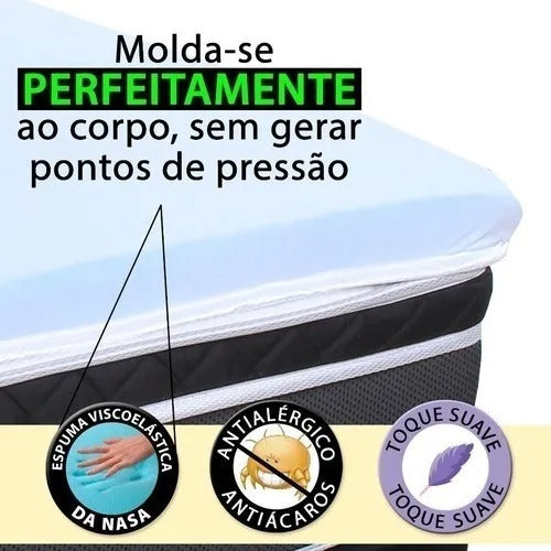 Pillow Top Topper Espuma Viscogel F.a Solteiro 88x188x4cm