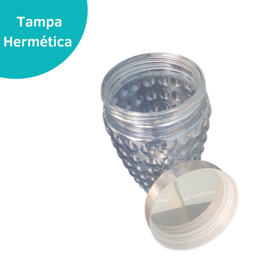 Pote De Vidro Luxo Mantimentos Tampa Inox Hermética 1100ml