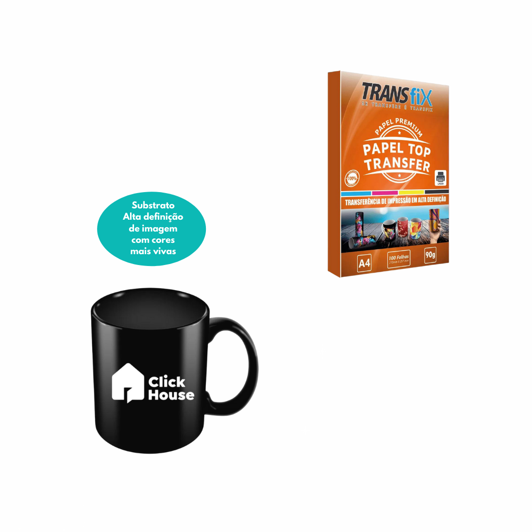 Papel Transfer Laser Top Caneca Copo Transfix - 100 Folhas