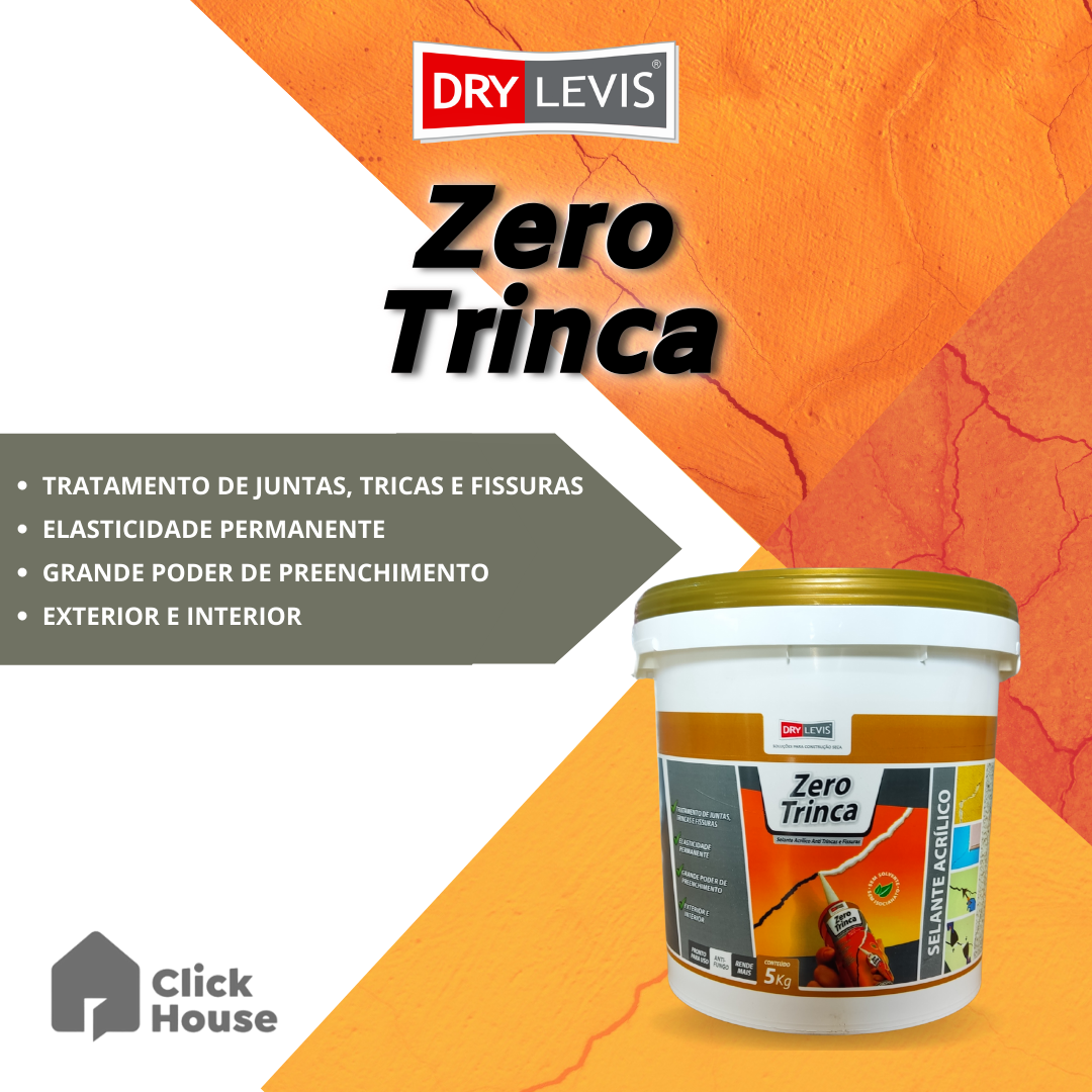 Selante Acrílico Para Trincas Fissuras Zero Trinca Pote 5kg