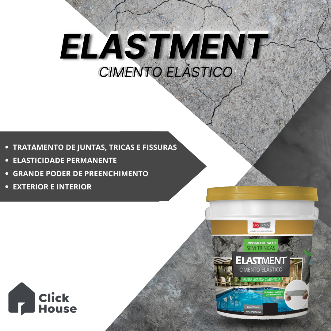 Manta Líquida Elastment Cimento Elástico Cinza 4kg Drylevis