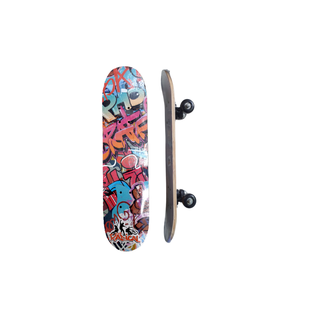 Skate Madeira Montado Brinquedo Radical Infantil Grande 78cm