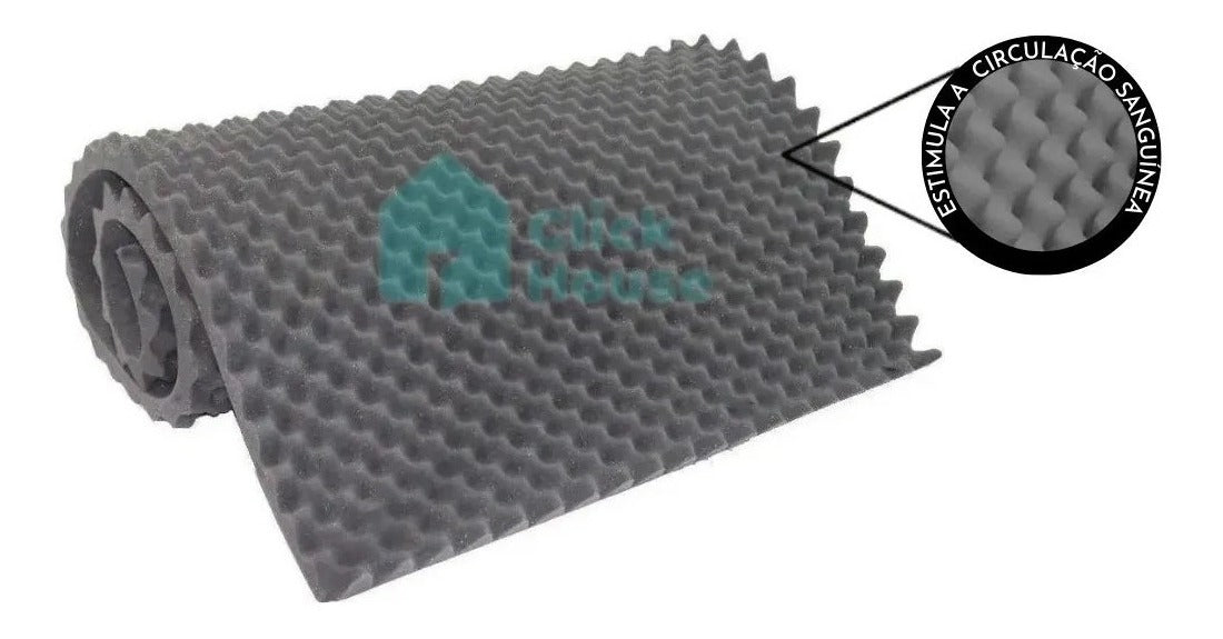 Pillow Top Massageador Colchonete Casca De Ovo Solteiro D20