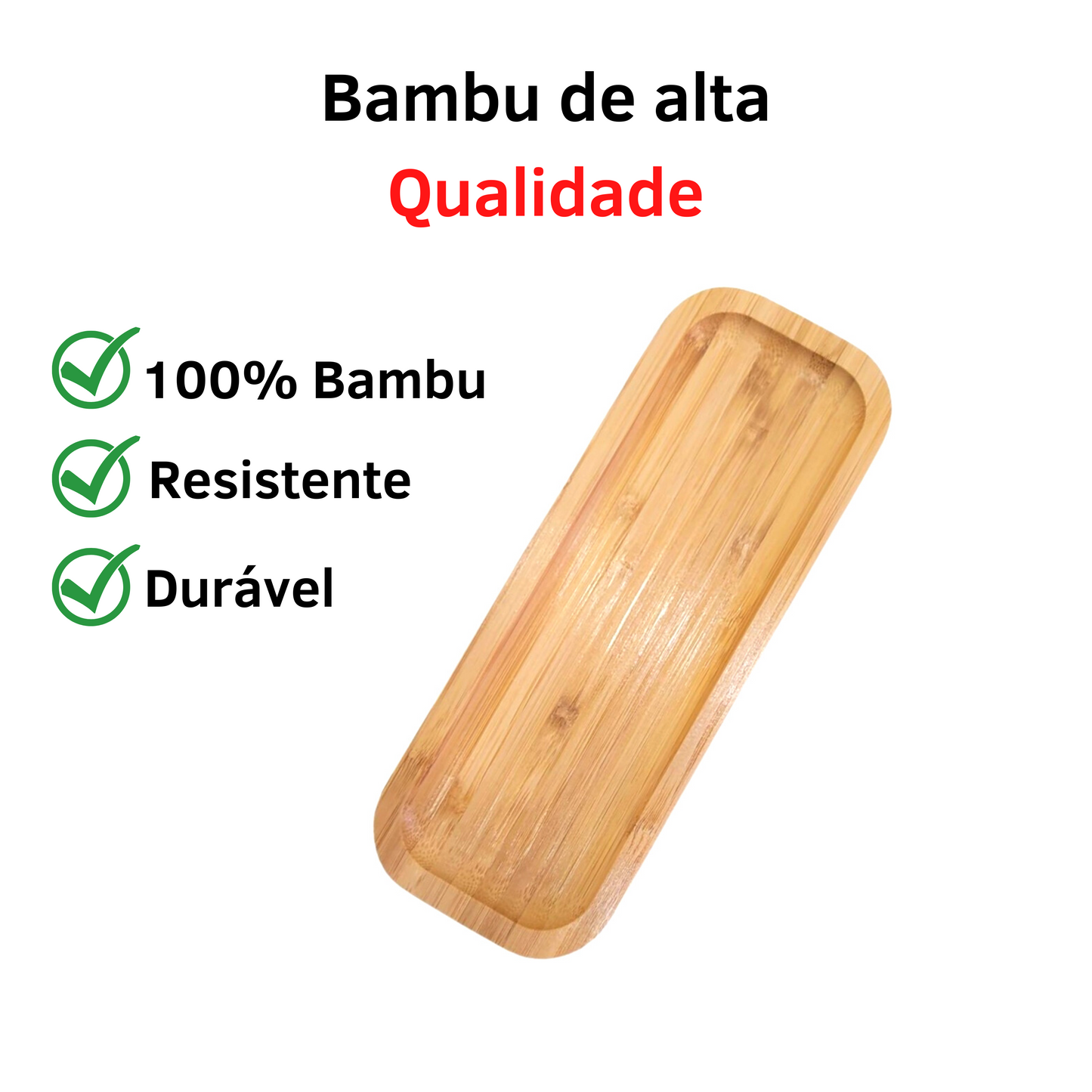 Petisqueira Bambu Retangular Bandeja Frios Petisco 10x26cm