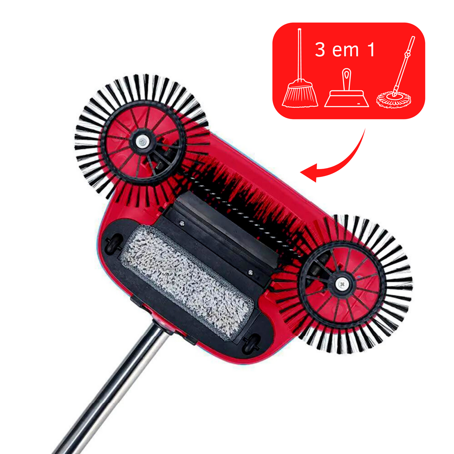 Vassoura Magica Aspirador De Pó Dobrável Feiticeira Mop 360