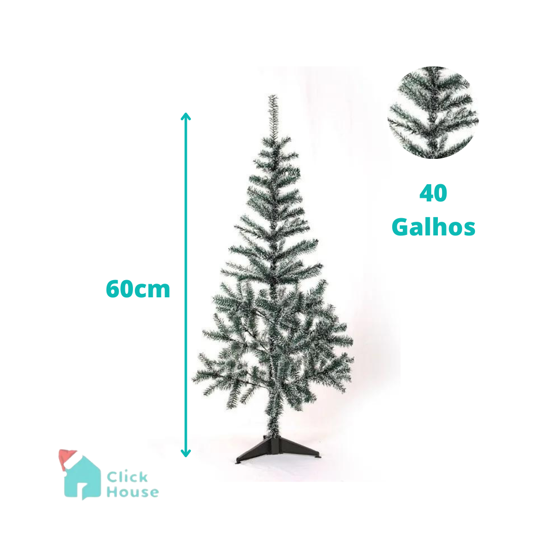 Arvore De Natal Pinheiro Verde 60 Cm 40 Galhos Click House