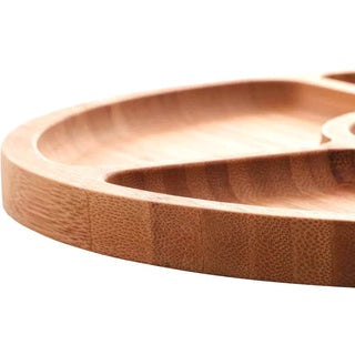 Petisqueira 5 Divisórias Bambu De Frios Petisco 19,5x19,5 Cm
