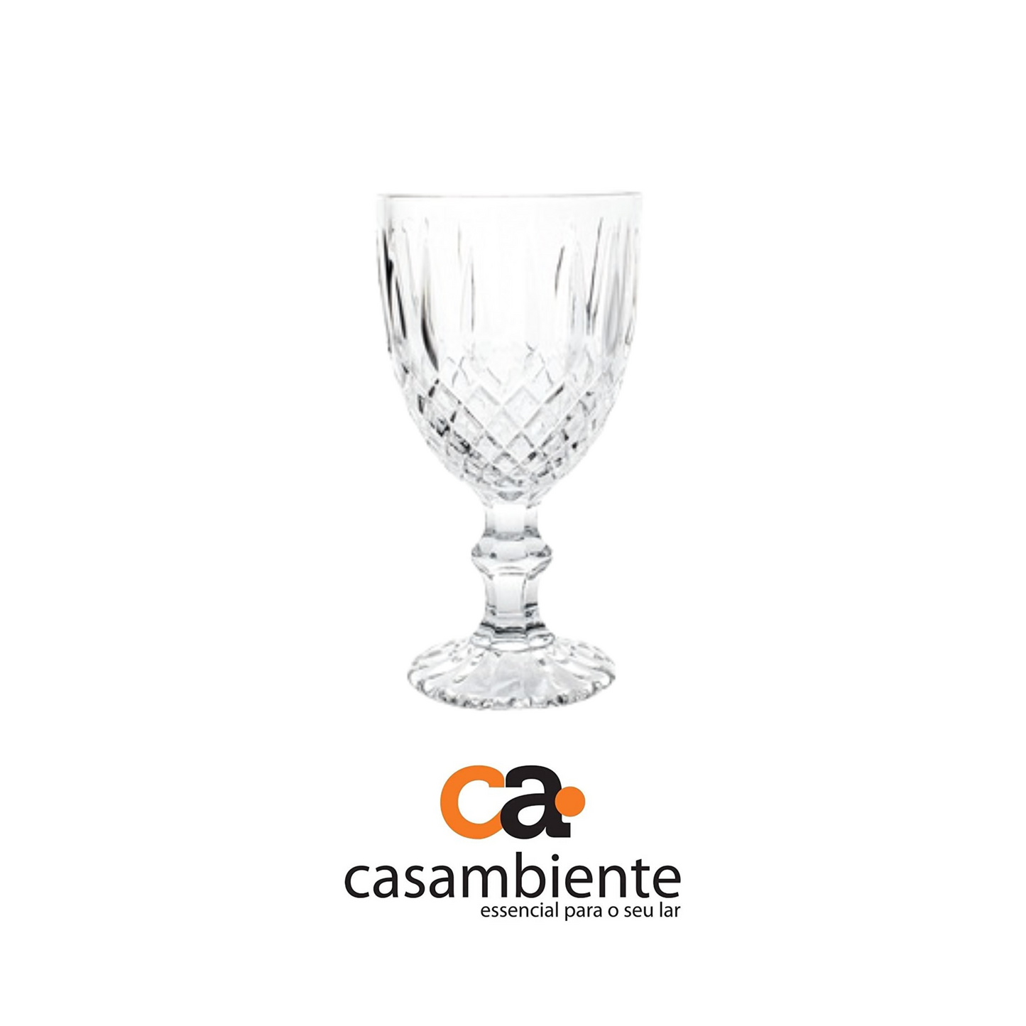 Taça De Vidro Água Suco Lumini Diamond Diamante 340ml 1 Uni