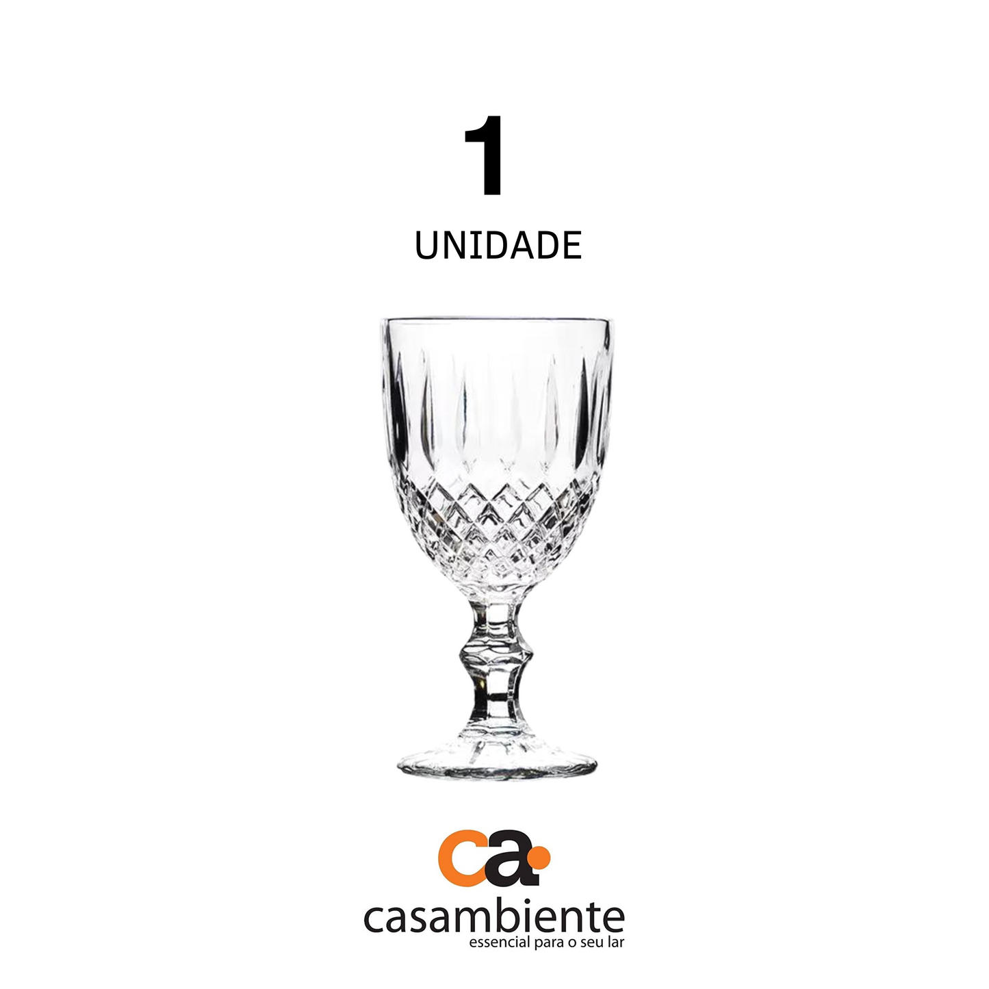 Taça De Vidro Água Suco Lumini Diamond Diamante 340ml 1 Uni