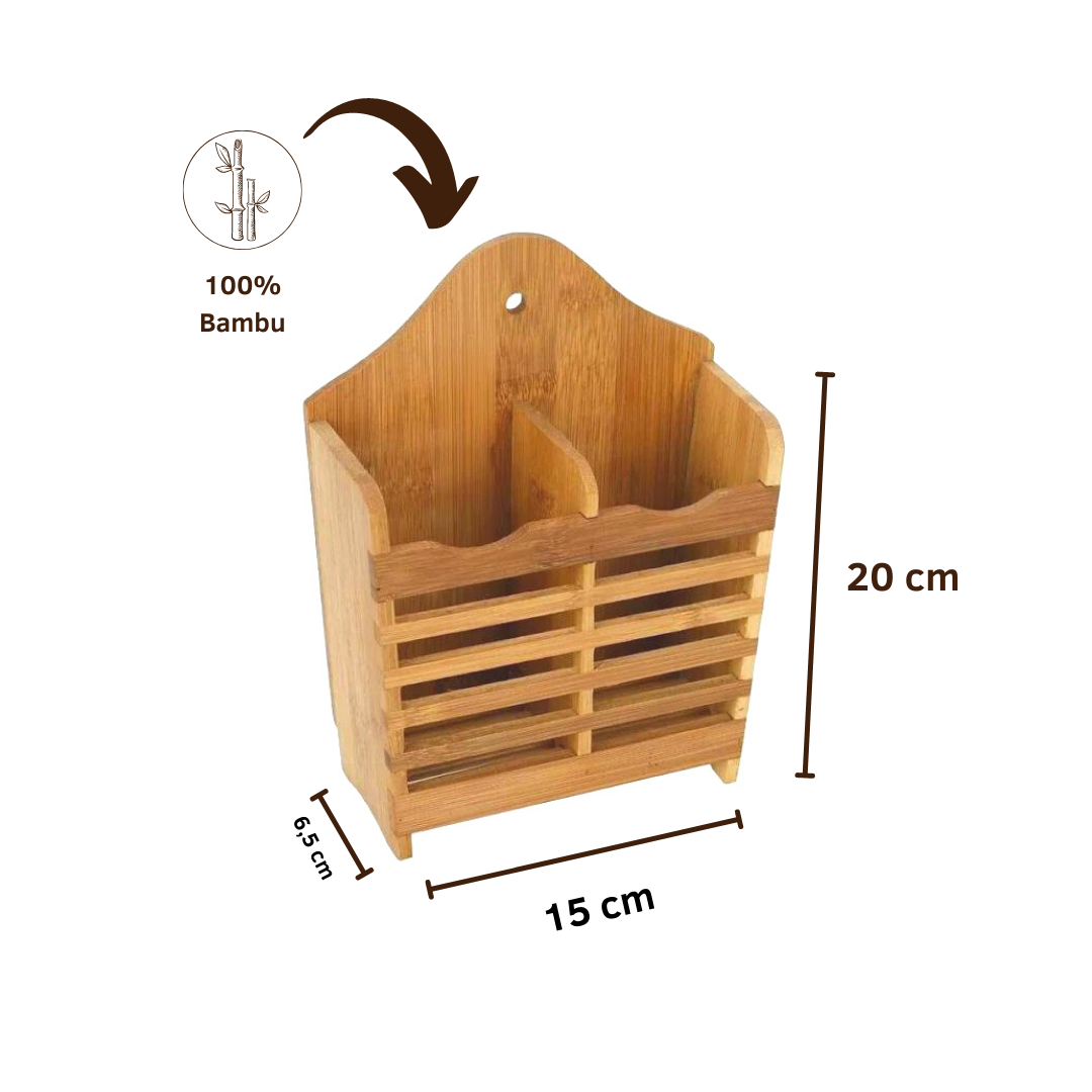 Tábua De Corte De Bambu 30x20 + Suporte De Bambu Dolce Home