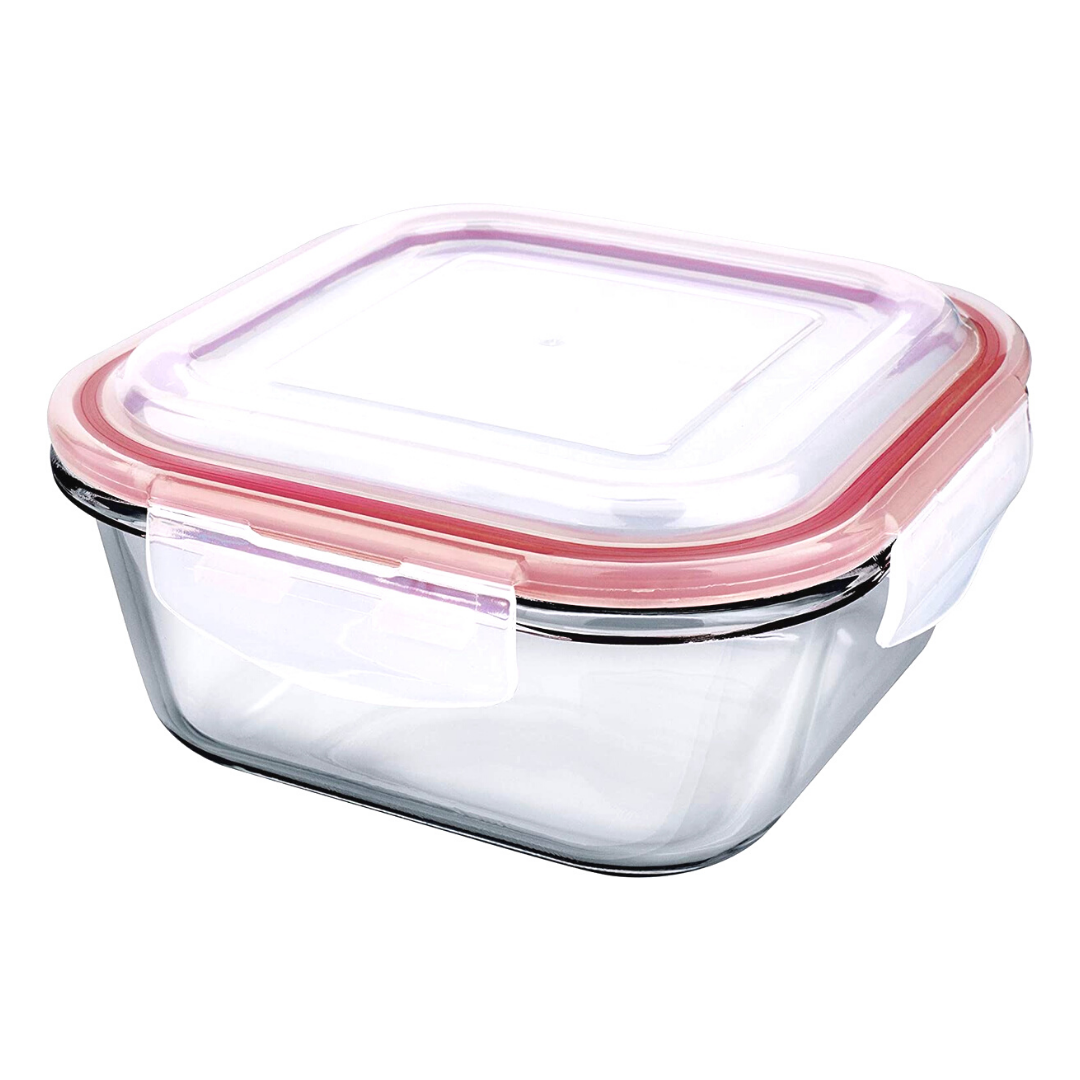 Pote Hermético De Vidro C/ Trava Silicone E Vedação 500ml