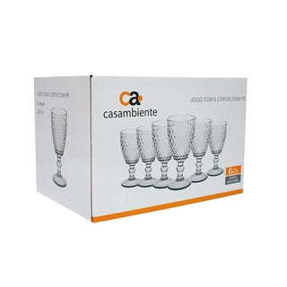 Taça Vidro Água Suco Bico De Abacaxi Transparente 300ml 1 Un