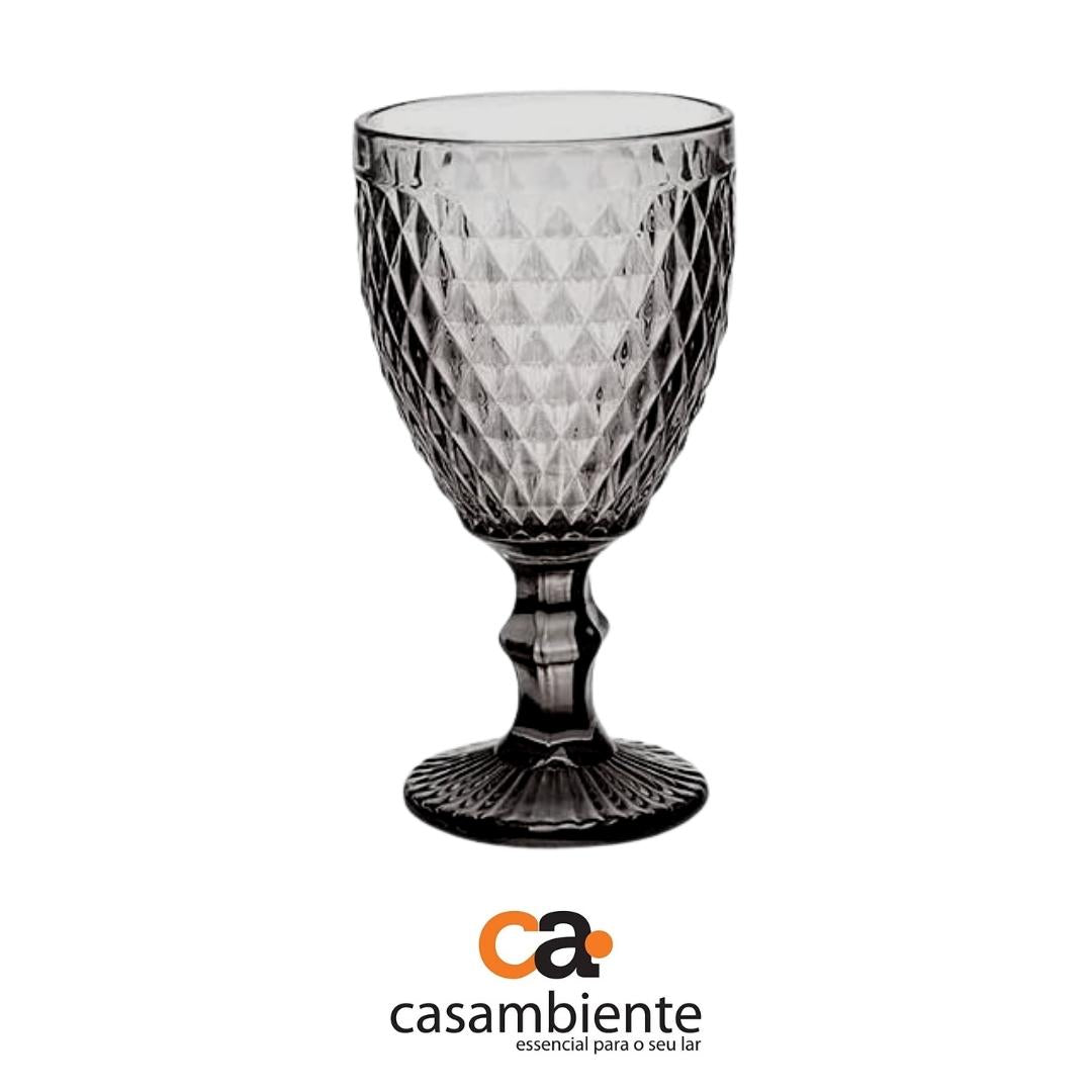 Taça Vidro Água Suco Bico Abacaxi Furta Cor Fume 300ml 1 Uni