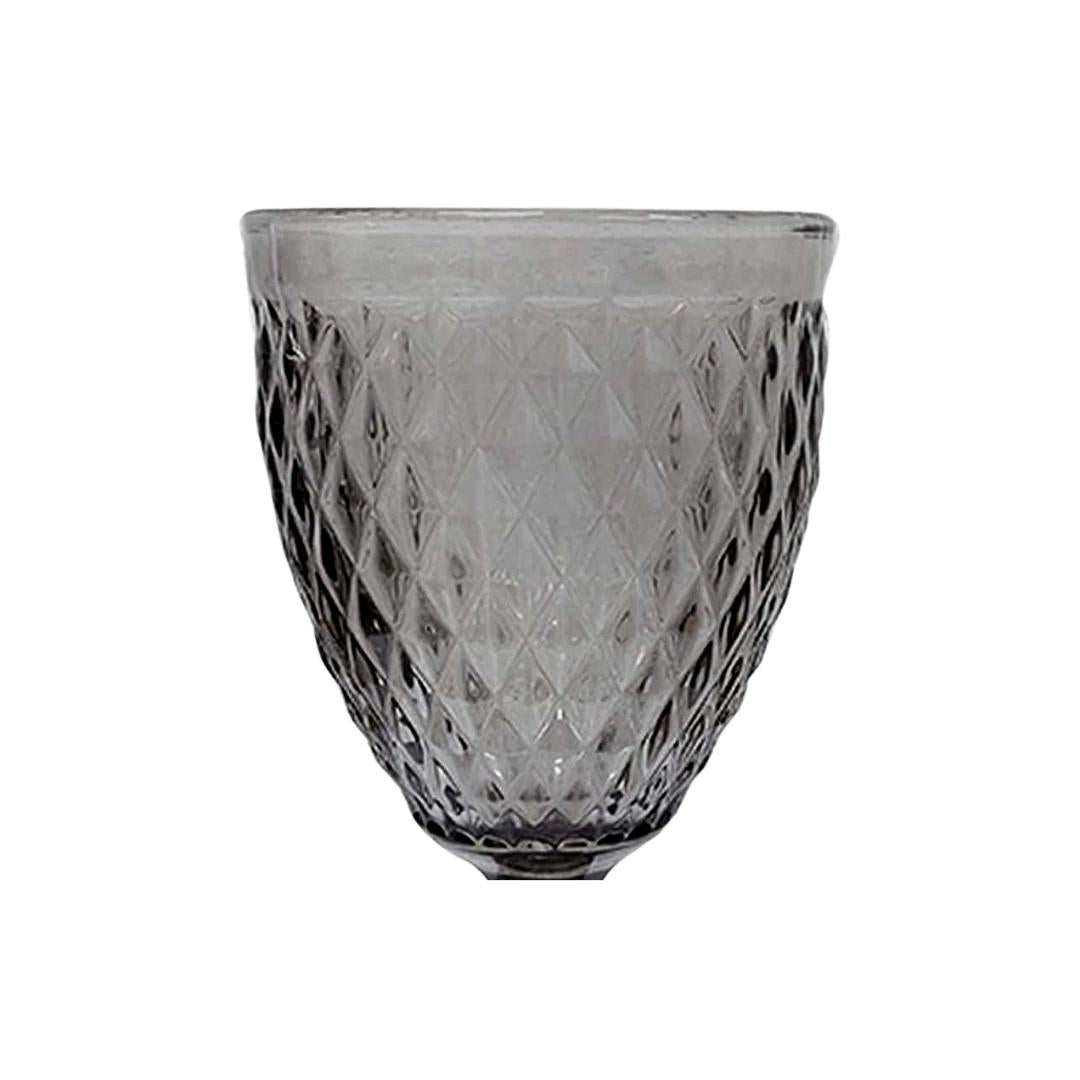 Taça Vidro Água Suco Bico Abacaxi Furta Cor Fume 300ml 6 Uni