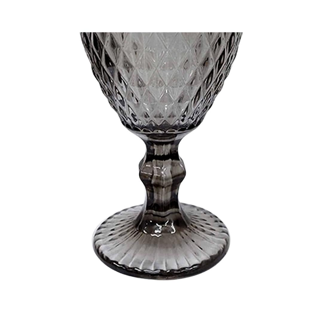 Taça Vidro Água Suco Bico Abacaxi Furta Cor Fume 300ml 6 Uni