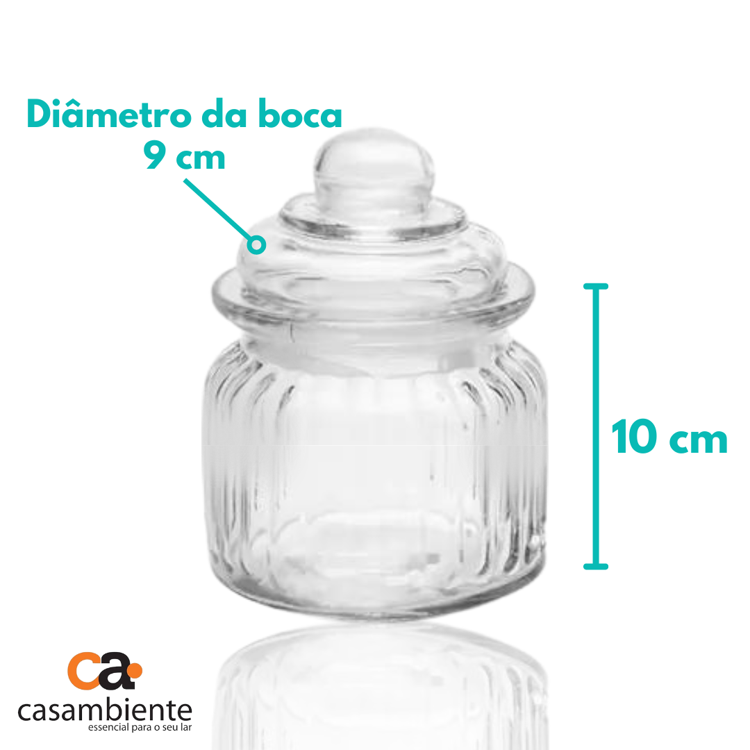 Pote De Vidro Porta Mantimento Tampa Hermética 600 Ml