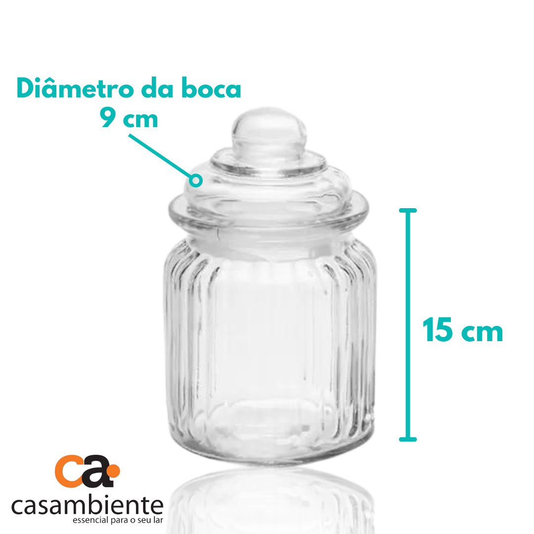 Pote De Vidro Porta Mantimento Tampa Hermética 1000 Ml