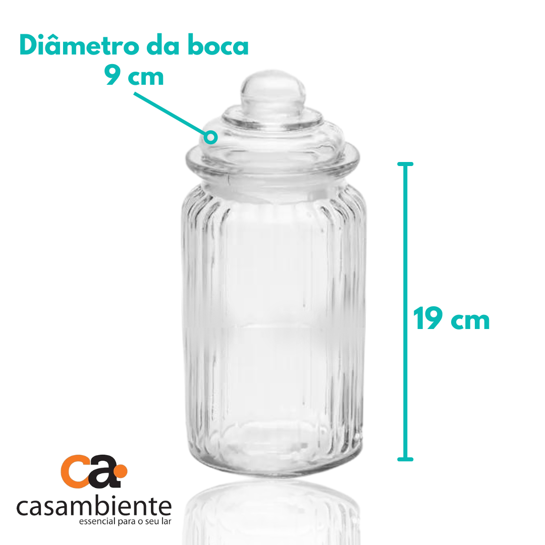 Pote De Vidro Porta Mantimento Tampa Hermética 1200 Ml