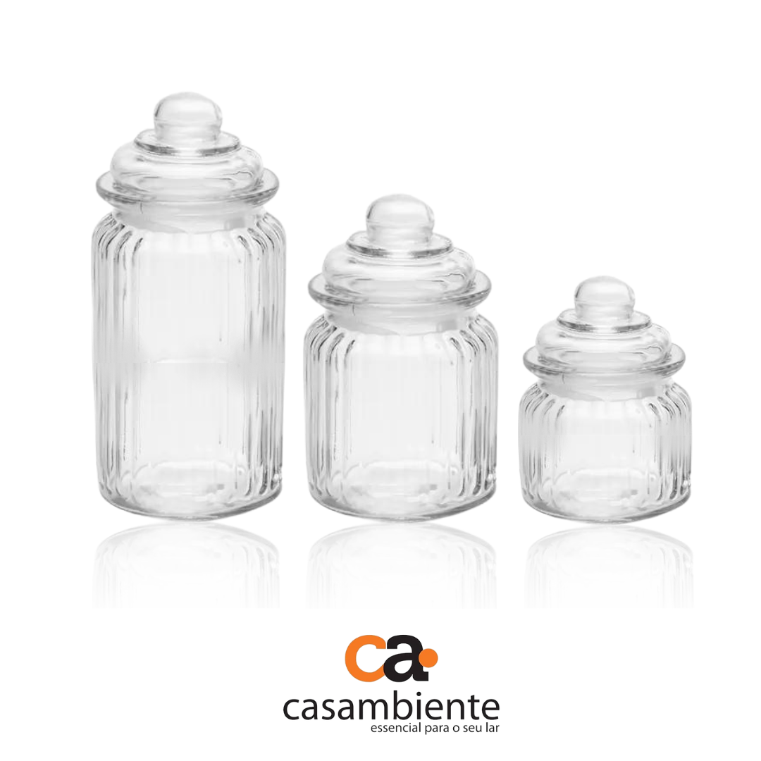 Pote De Vidro Porta Mantimento Tampa Hermética 1200 Ml