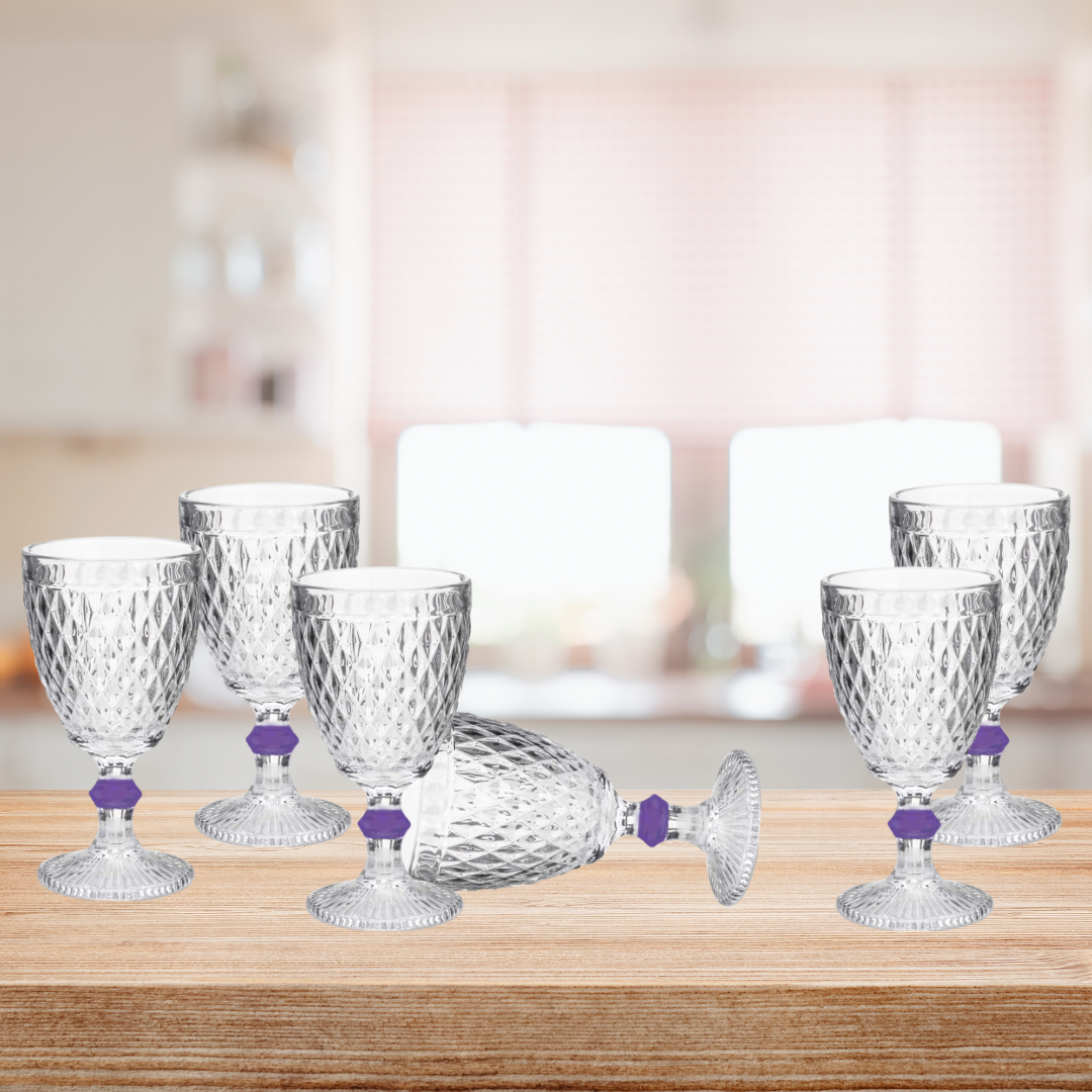 Taça De Vidro Água Suco Bico Abacaxi Diamond 300ml - 1 Uni