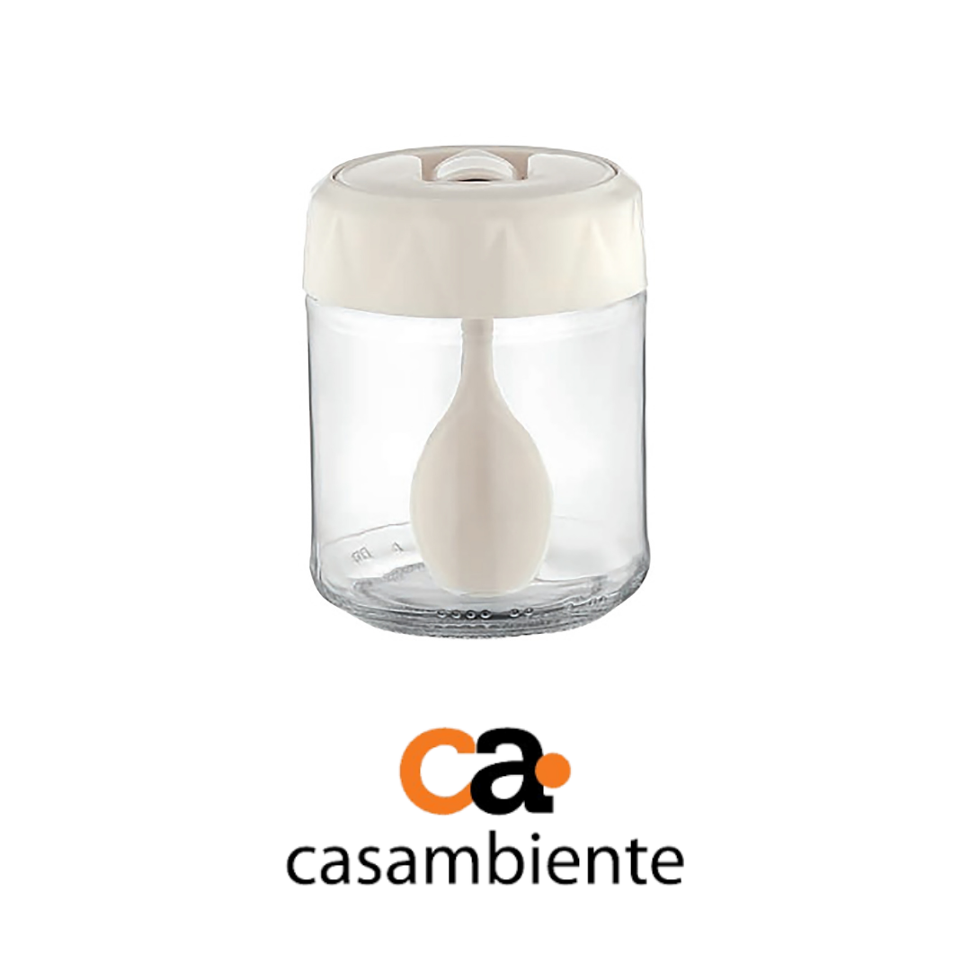Pote Temperos Condimentos Vidro Mel Saleiro Com Colher 150ml