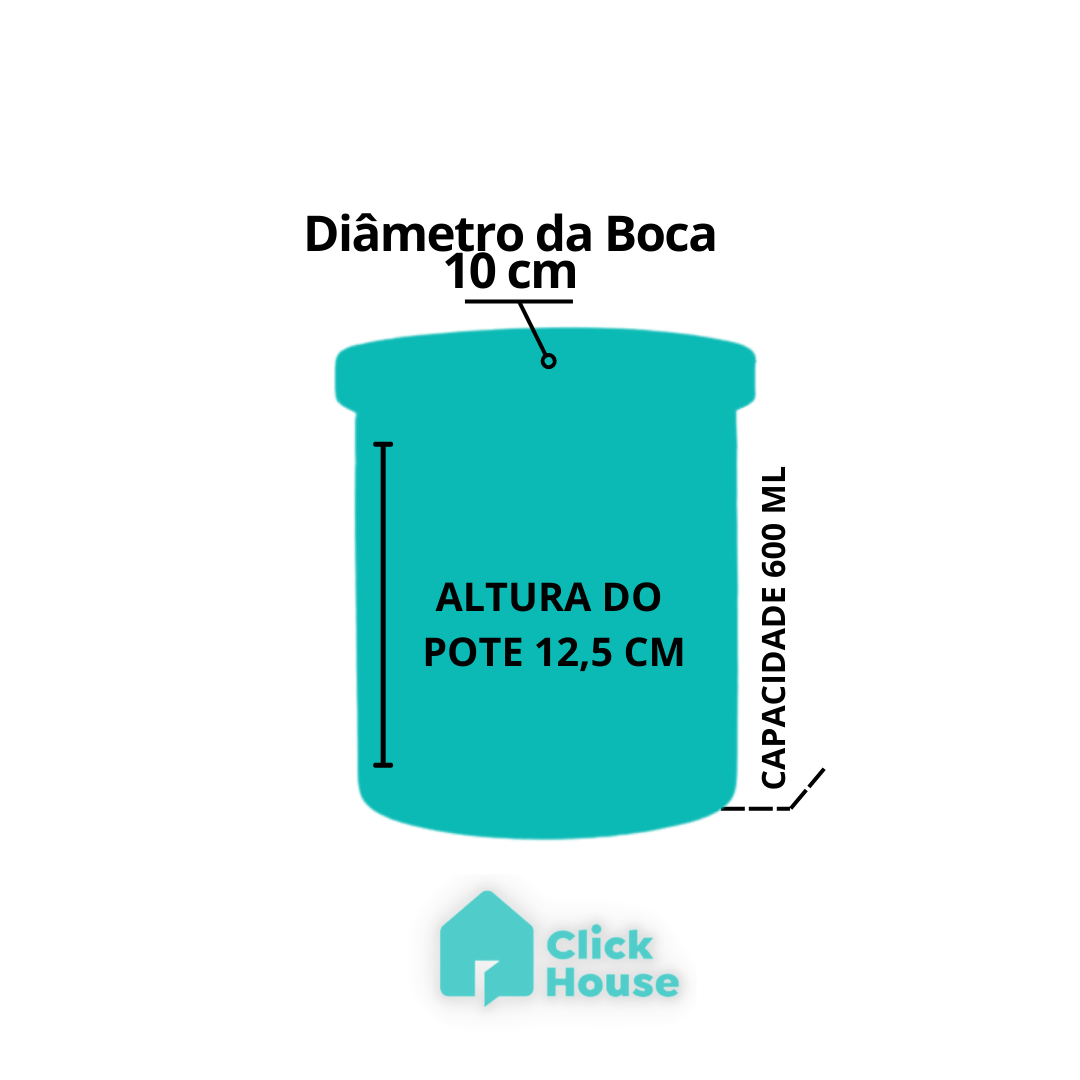 Pote De Vidro Porta Mantimentos Tampa Inox Hermético 600ml