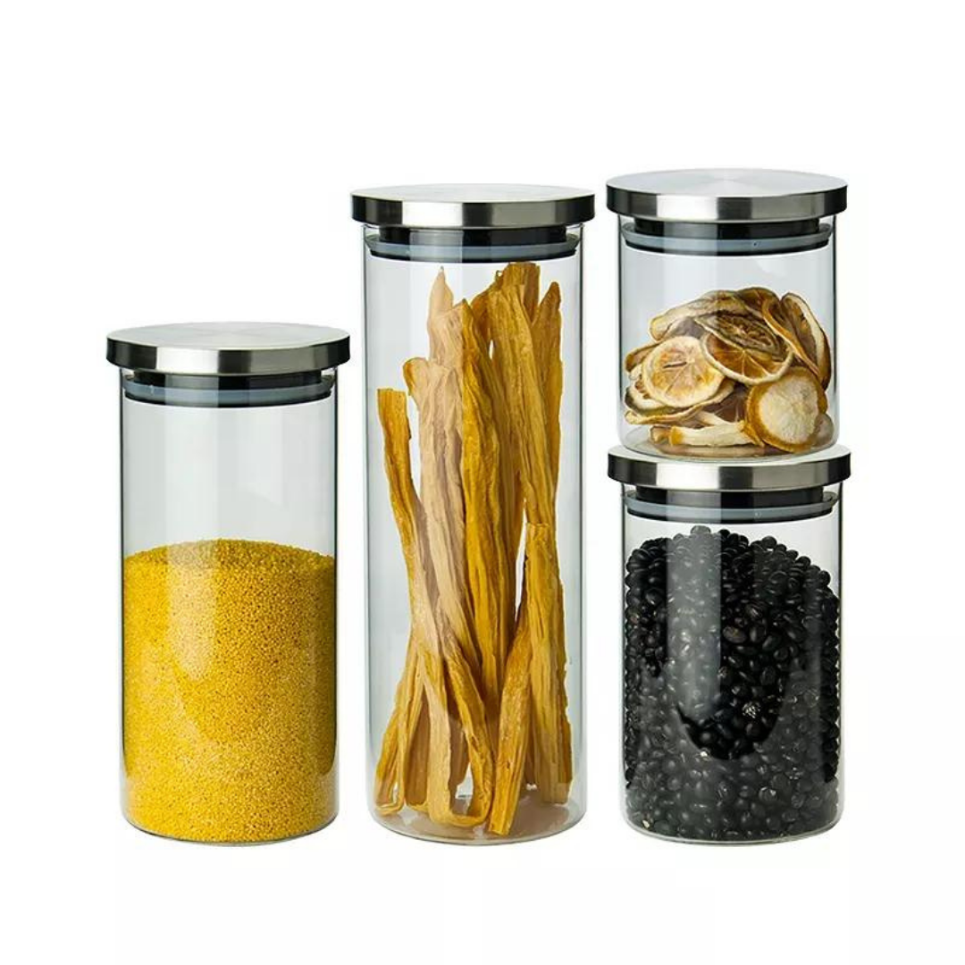 Pote De Vidro Porta Mantimentos Tampa Inox Hermético 1280ml