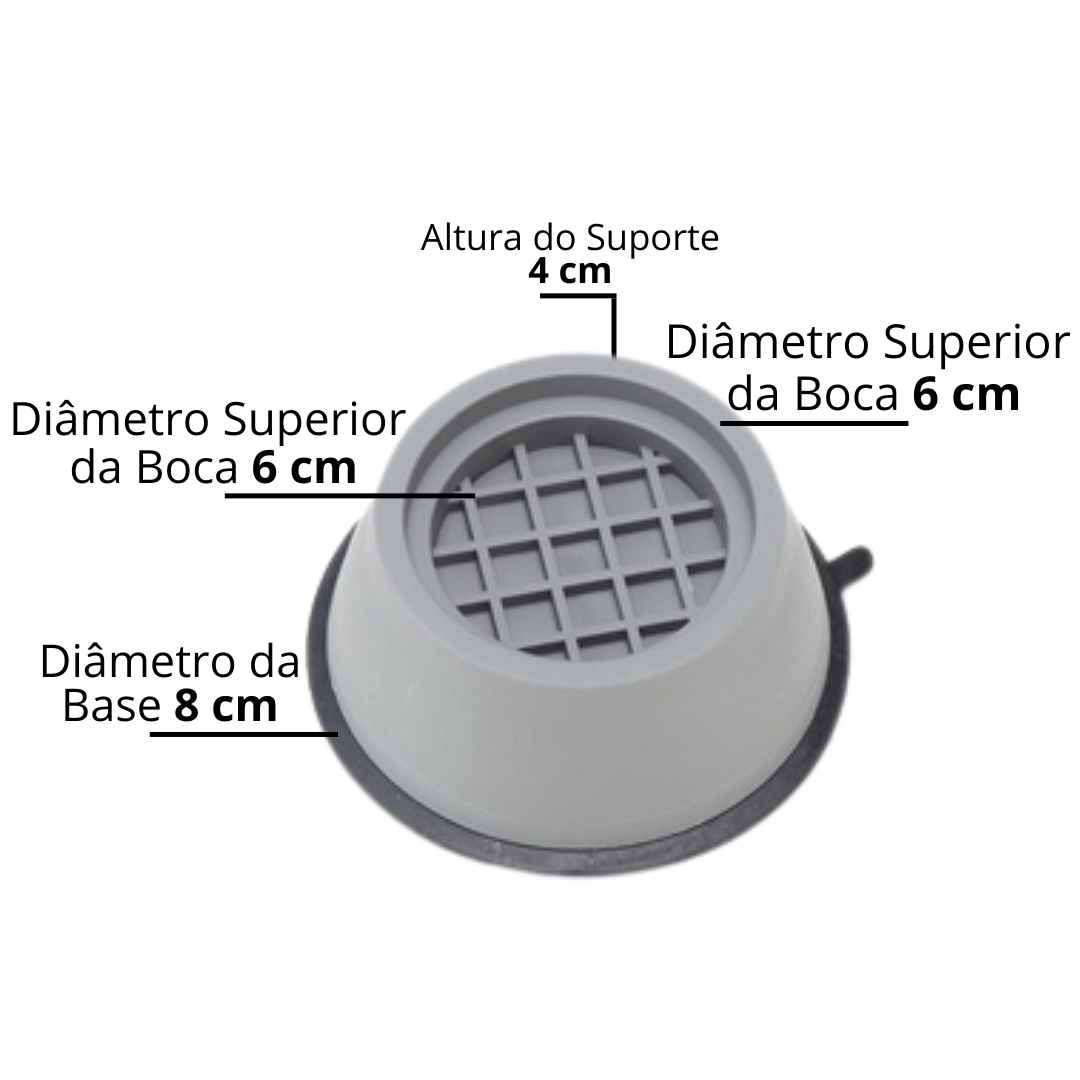 Pé Antiderrapante Maquina De Lavar Nivelador Anti Ruído 4 Un