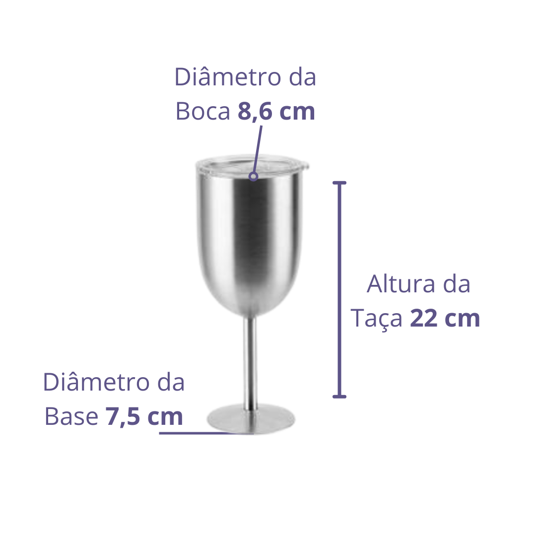 Taça Copo Térmico De Gin Vinho Chá Café 480ml Parede Dupla