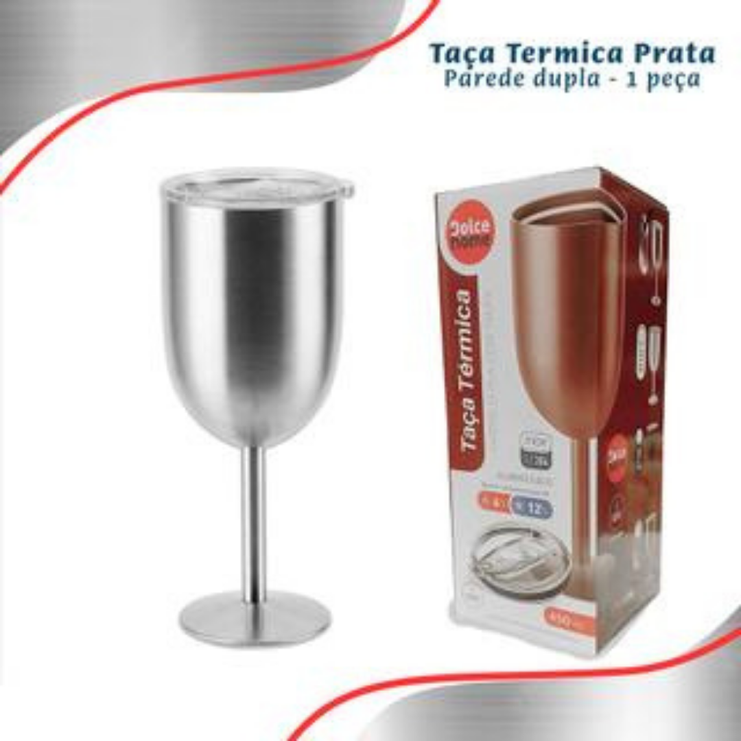 Taça Copo Térmico De Gin Vinho Chá Café 480ml Parede Dupla