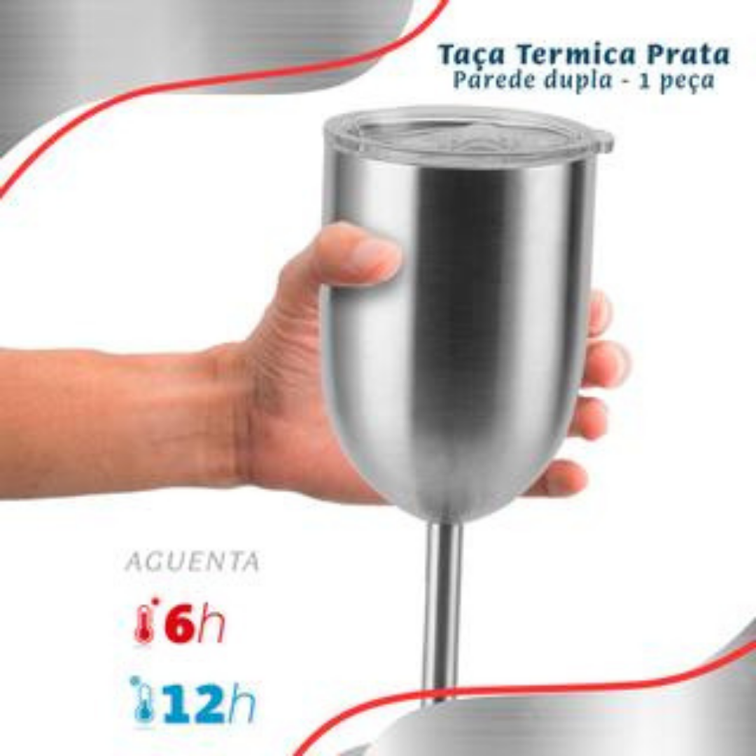 Taça Copo Térmico De Gin Vinho Chá Café 480ml Parede Dupla