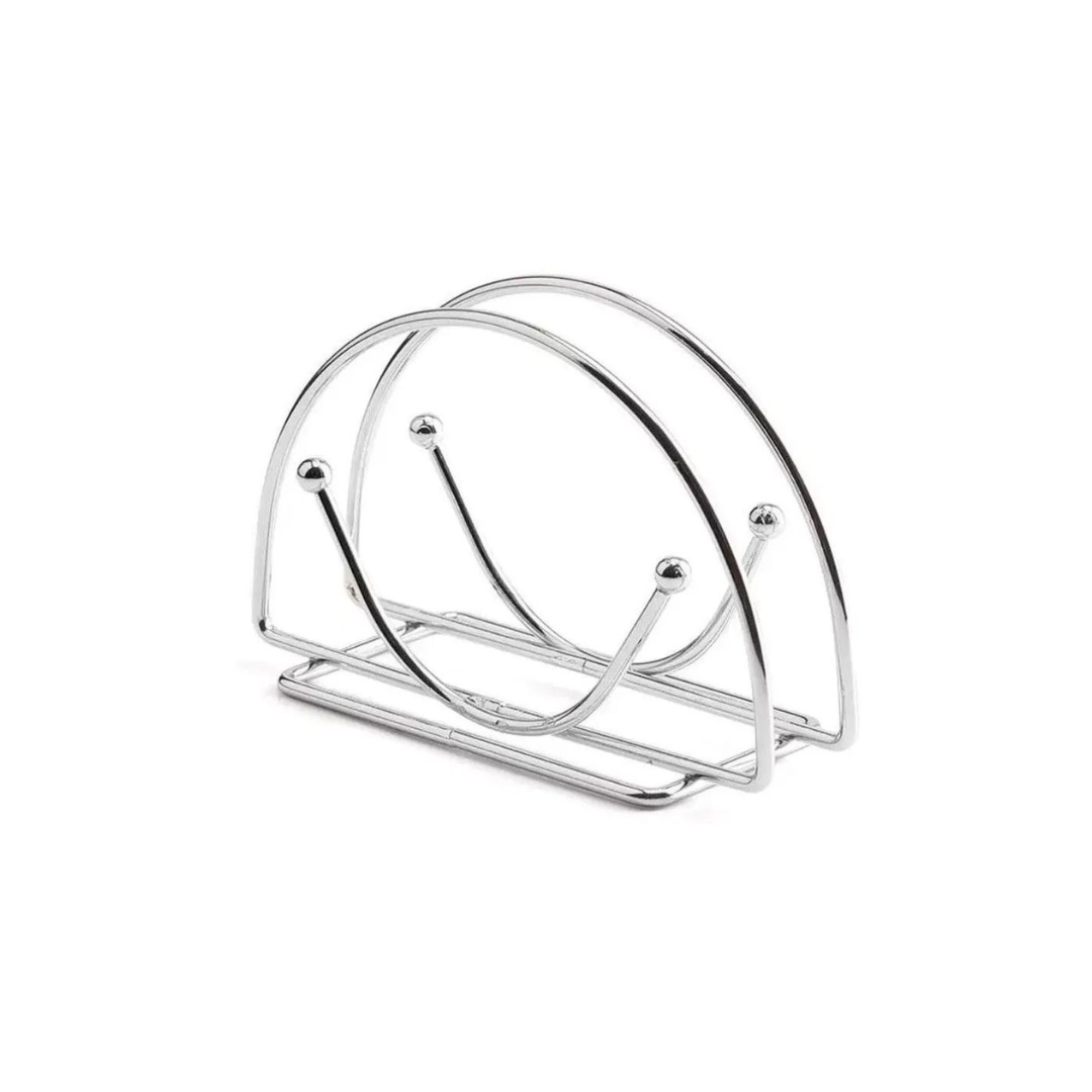Porta Guardanapo De Mesa Cozinha Metal Cromado 13x8 Cm
