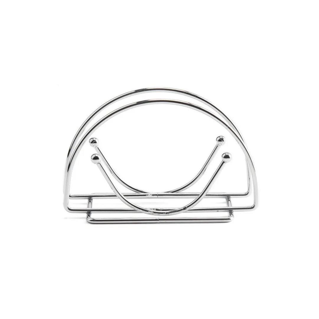 Porta Guardanapo De Mesa Cozinha Metal Cromado 13x8 Cm