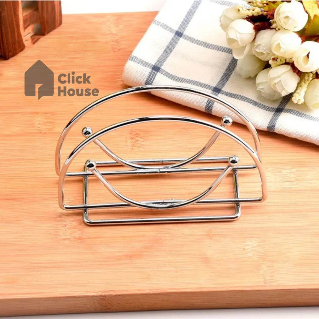 Porta Guardanapo De Mesa Cozinha Metal Cromado 13x8 Cm