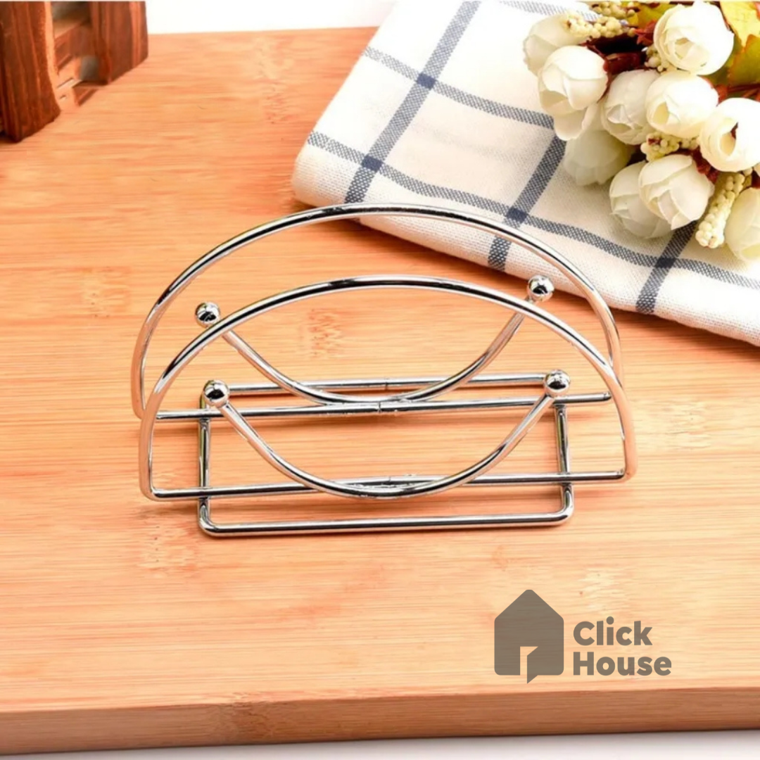Porta Guardanapo De Mesa Cozinha Metal Cromado 13x8 Cm