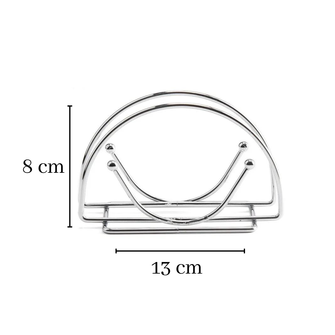 Porta Guardanapo De Mesa Cozinha Metal Cromado 13x8 Cm