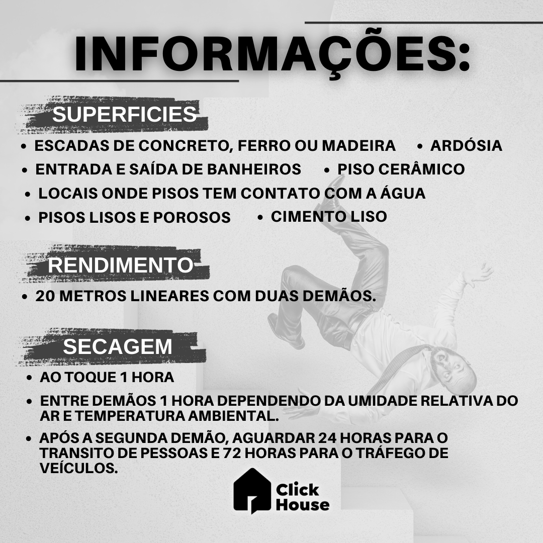 Tinta Antiderrapante Incolor Contra Quedas Para Escadas 1 Kg