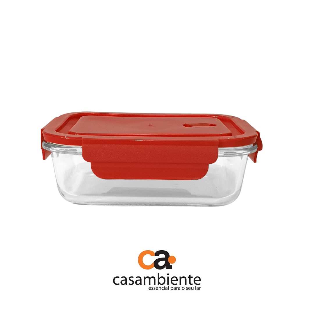 Pote De Vidro Tampa Hermética Marmita Fit Colorido 1000ml