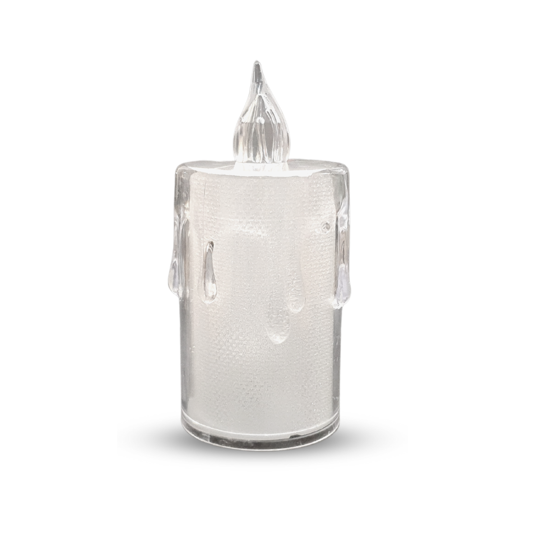 Vela Plástica Transparente Com Led - Silver Plástic - HA395