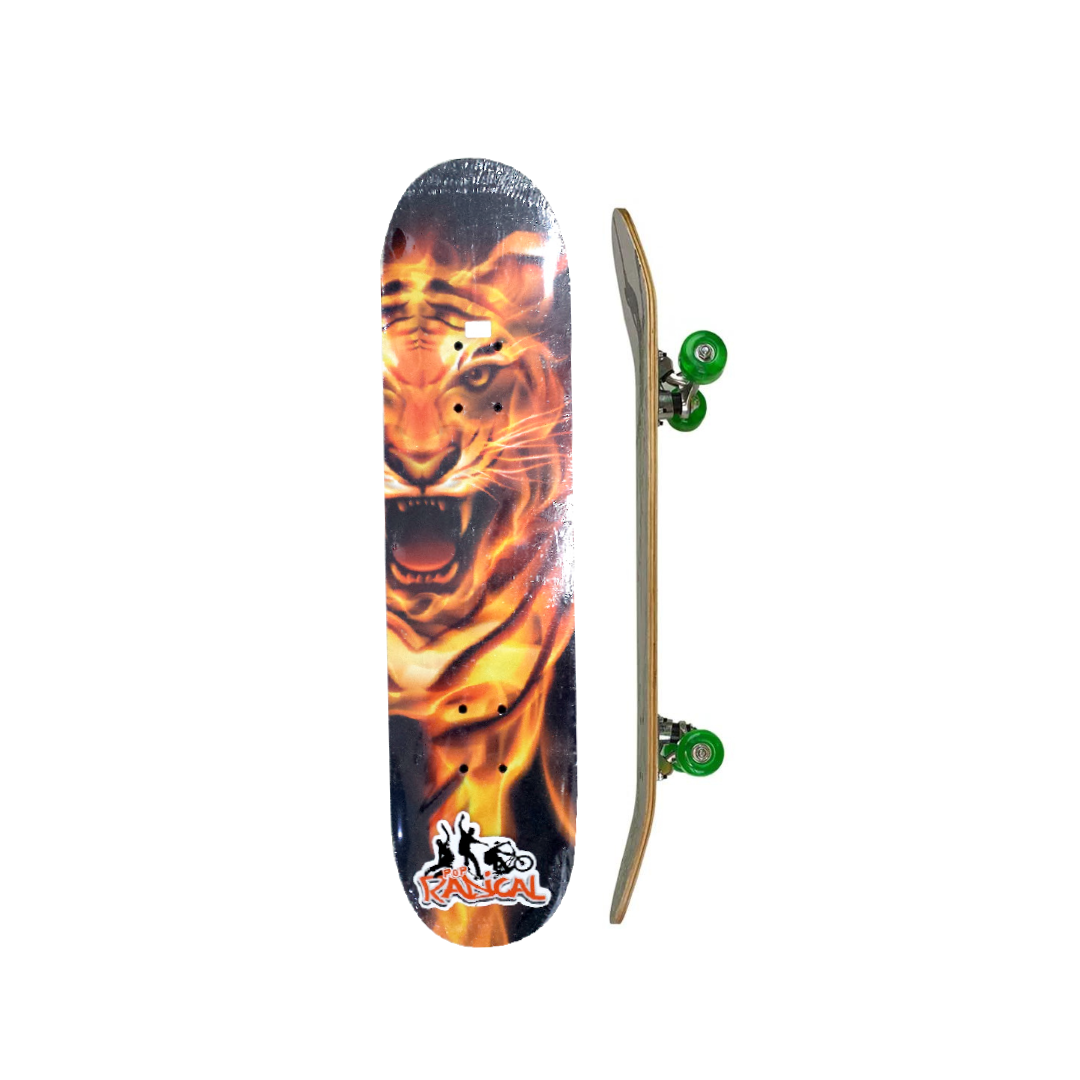Skate Madeira Montado Brinquedo Radical Infantil Médio 60cm
