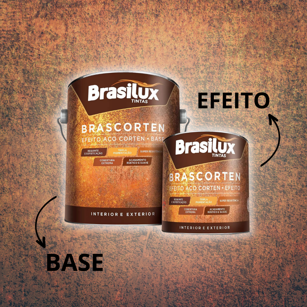 Tinta Corten Técnica Efeito Ferrugem Base E Efeito 900ml