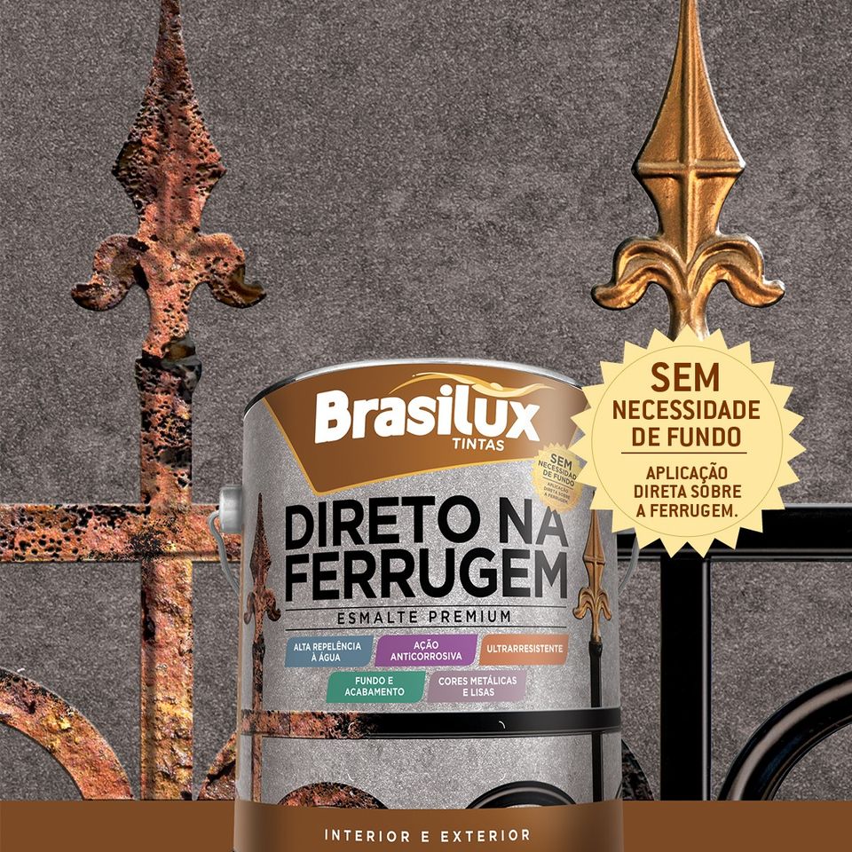 Tinta Esmalte Direto Na Ferrugem Resistente 3,6l Brasilux