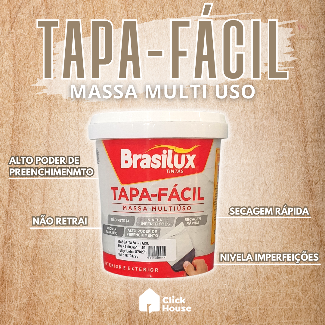 Massa Tapa Fácil Reparo Multiuso Nivelador Brasilux 150g