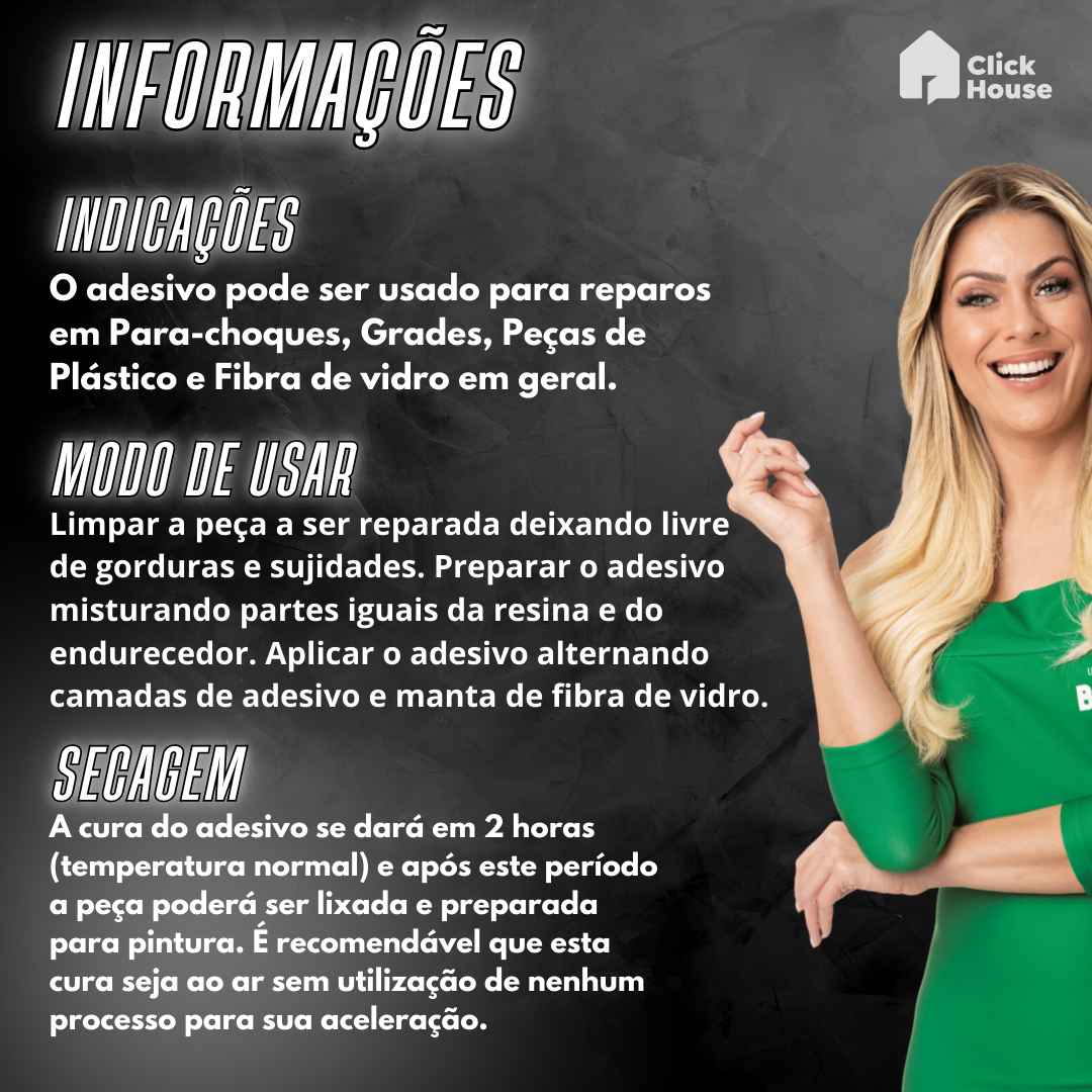 Solda Reparador De Para Choque Veda Choque 300g Brasilux
