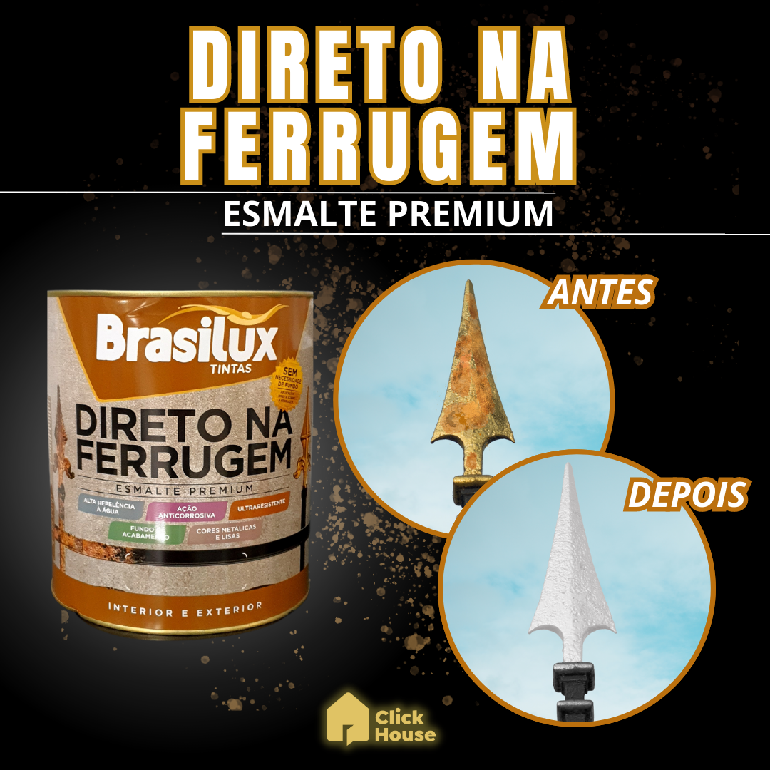 Tinta Esmalte Direto Na Ferrugem Resistente 900ml Brasilux
