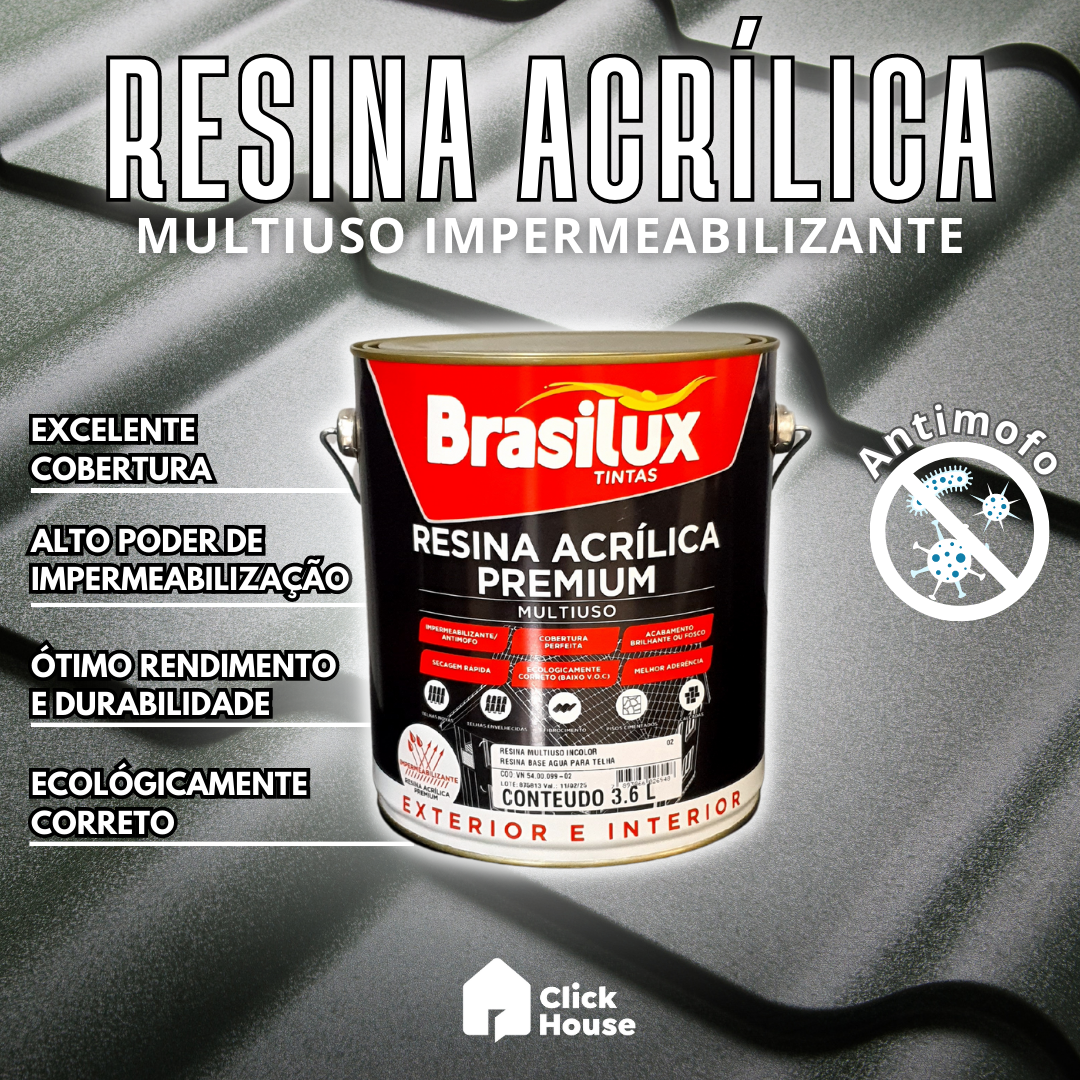 Resina Multiuso Impermeabilizante Base Agua Incolor 3,6l