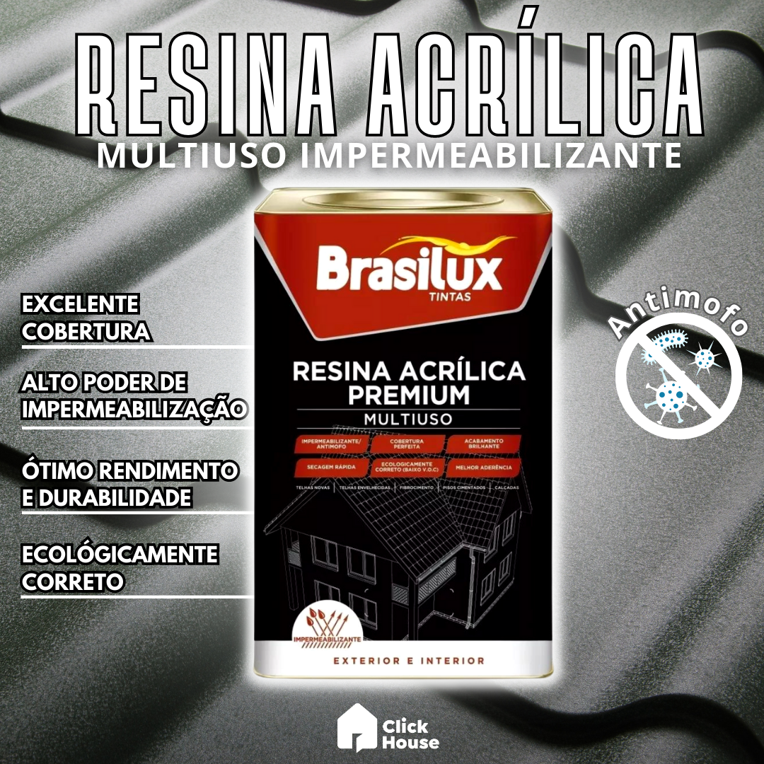Resina Multiuso Impermeabilizante Base Água Incolor 18 L Acabamento Brilhante E Fosco