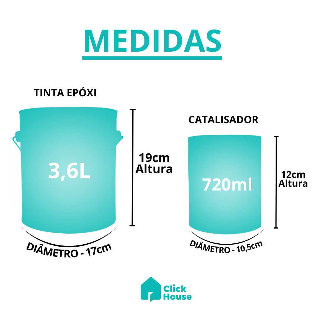 Tinta Epóxi + Catalisador Banheiro Cozinha Piso Esmalte 3,5l Acetinado / Cinza