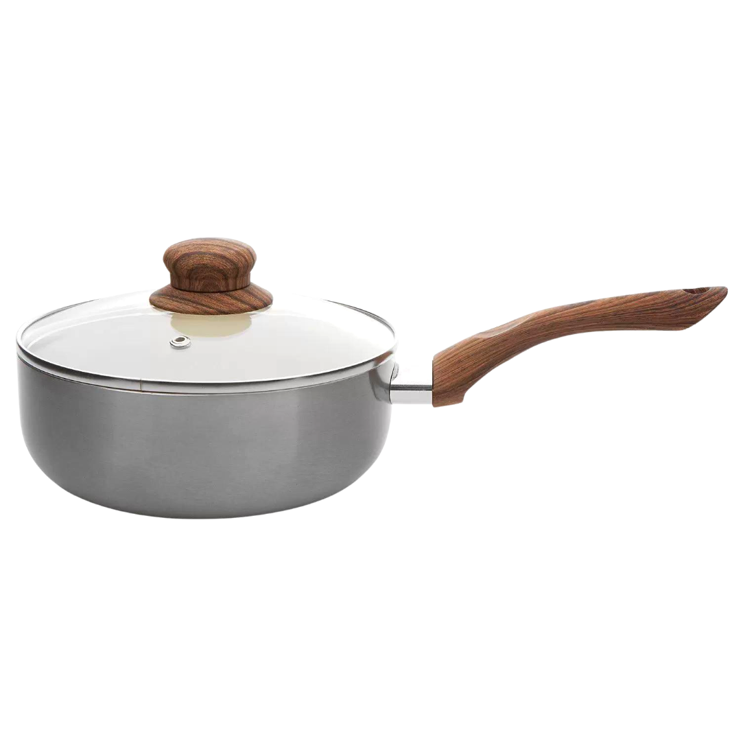 Panela Cerâmica Antiaderente Tampa Vidro Cabo Silicone 6 Pç